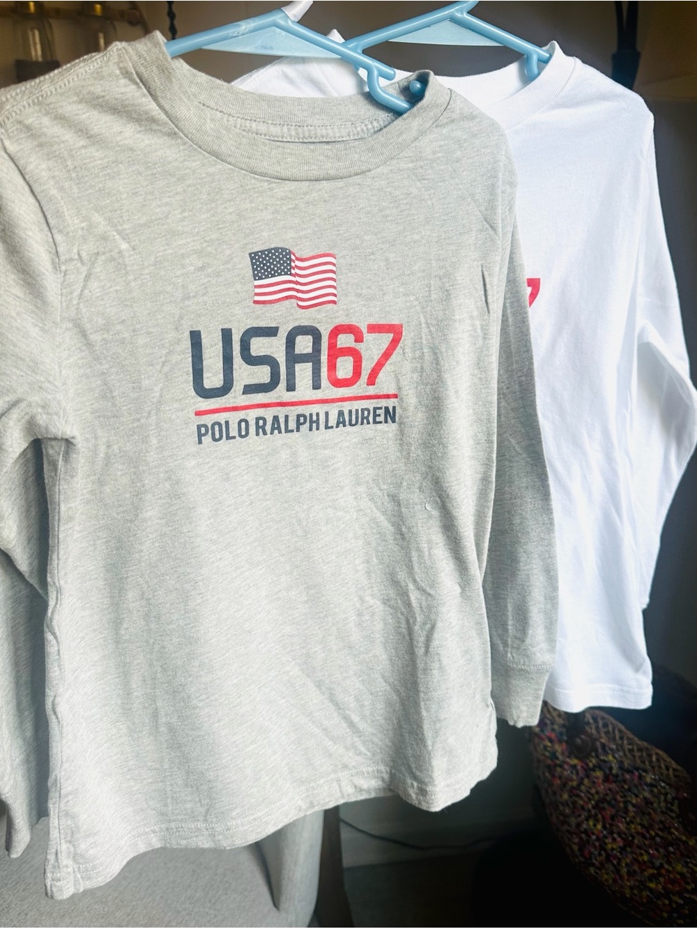 2 Polo by Ralph Lauren Kids USA 67 Long-Sleeve Tee - Light Gray